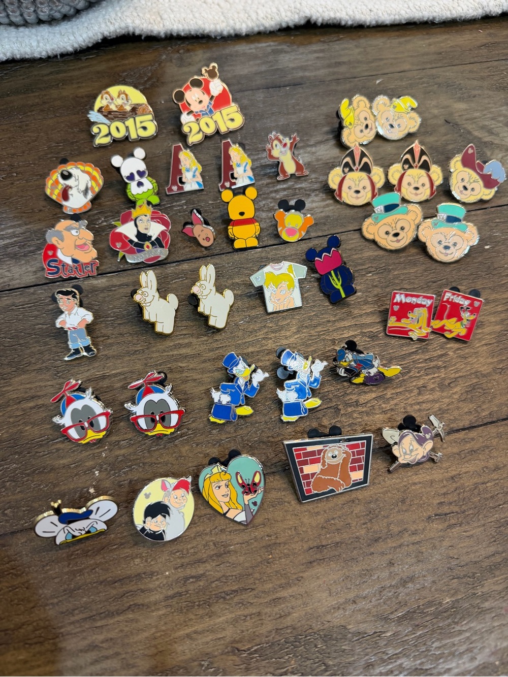 Disney Enamel Pin Lot - Red, Yellow, Blue, White, Black, Green, Pink, Brown